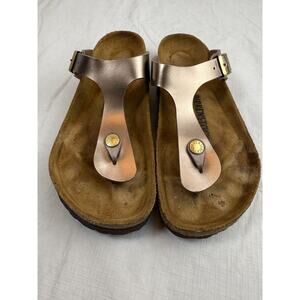 Birkenstock Gizeh Metallic Rose Gold Thong Sandals